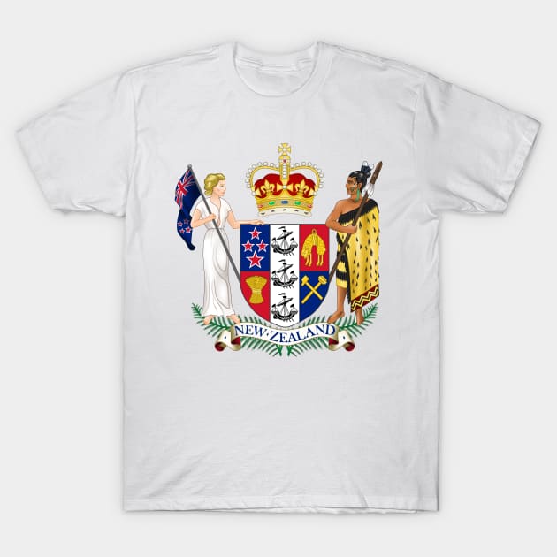 New Zealand Coat of Arms (Aotearoa) T-Shirt by Bugsponge